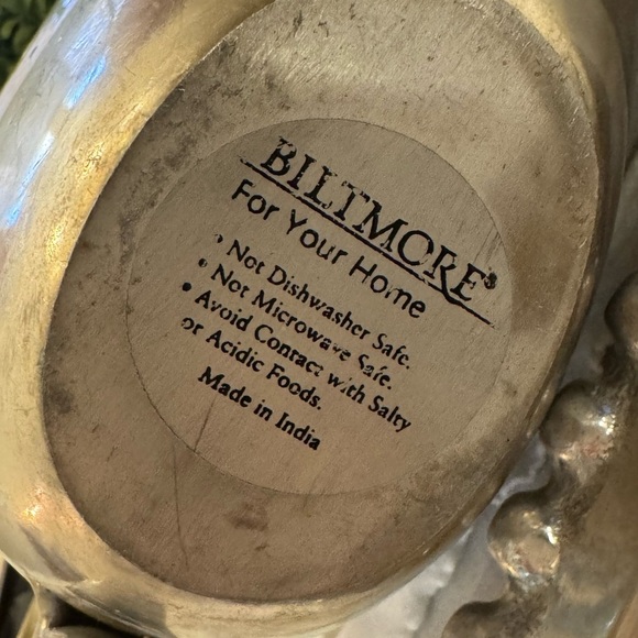 Silver Gravy Boat and Tray with Beaded Trim Biltmore Estate Serve Ware Vintage - Picture 5 of 10